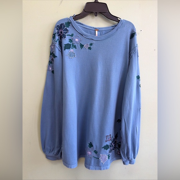 Free People Violet Vines Embroidered Floral Long Sleeve Top - Picture 5 of 9